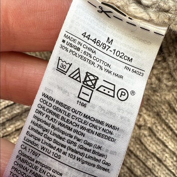 Banana Republic Yak Hair Blend Cable Knit Shawl Pulllover Sweater - Picture 4 of 7